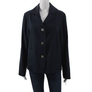 Estelle & Finn Women Blazer Blue Linen Long Sleeve Size 8